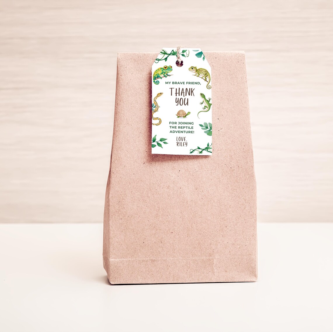 Reptile Party Favor Tags: Snake & Lizard Gift Tags (editable Template ...