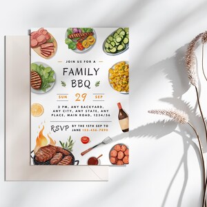 Family Bbq Invite Family Cookout Invitation Editable Template Summer Picnic Invite Printable Invitation