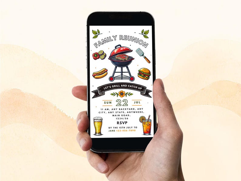 Family Gathering Backyard Bbq Invite: Reunion Invitation Template (Digital+Printable) image 8