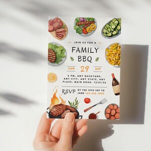 Family Bbq Invite Family Cookout Invitation Editable Template Summer Picnic Invite Printable Invitation
