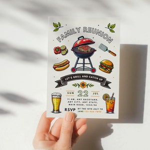 Reunion Invitation Family Gathering Bbq Party Invite Summer Picnic Digital Invite Backyard Party Editable Invitation Template