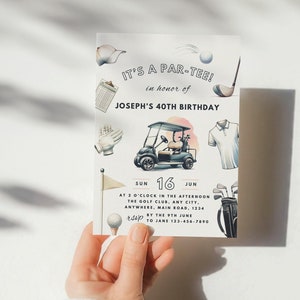 Golf 40Th Birthday 30Th 40Th 50Th 60Th Birthday Invites For Men Golf Party Invite Printable Invitation Template Instant Download