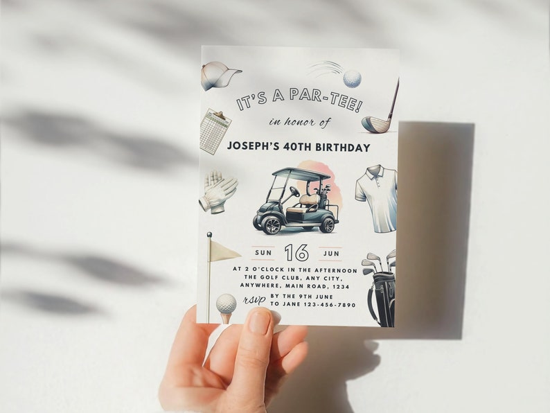 Golf 40Th Birthday 30Th 40Th 50Th 60Th Birthday Invites For Men Golf Party Invite Printable Invitation Template Instant Download