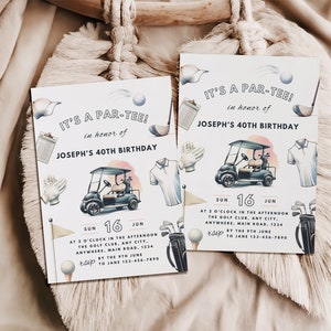 Golf 40Th Birthday 30Th 40Th 50Th 60Th Birthday Invites For Men Golf Party Invite Printable Invitation Template Instant Download
