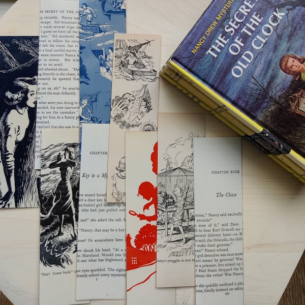 Mystery Book Page Bookmarks, Book Gift for Book Lovers, Nancy Drew Inspired Bookmarks for Reader, Book Gift for Friends