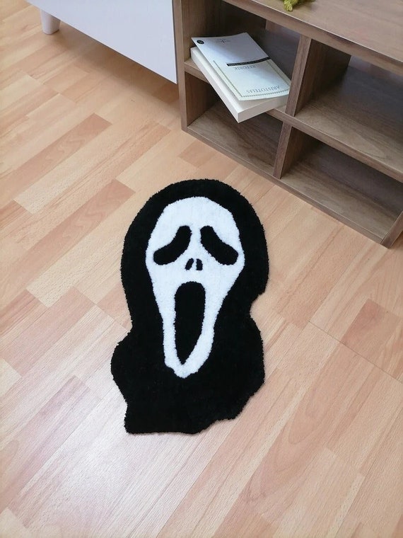 Tufted Scary Scream Ghostface Rug Custom Rug Circle Rug Etsy Singapore