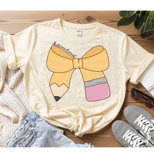 Intervention Teacher Pencil Bow PNG | Intervention PNG | Teacher Shirt | Retro Teacher Sublimation | Digital Download
