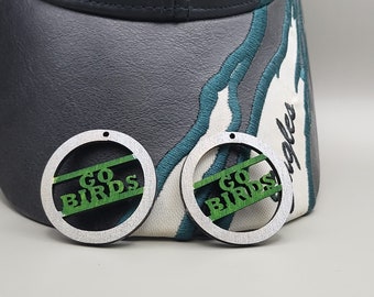 Go Birds Laser Cut Wood Earrings, Philadelphia Football Fan Jewelry