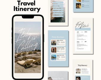 Italy Vacation Itinerary Template, Digital Holiday Planner, Travel Organizer, Traveling Guide Travel Itinerary Template, Travel Planner