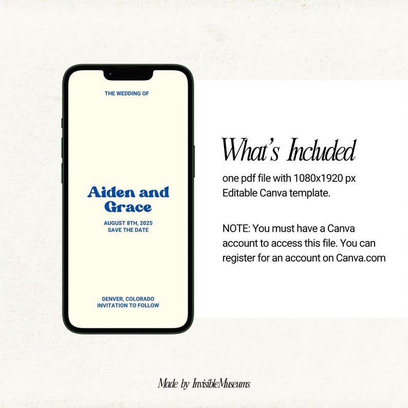 Electronic Save the Date Template, Retro Modern Save the Date Evite