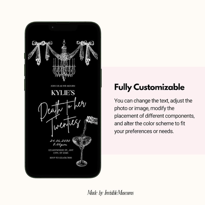 Death to my Twenties Invite, Death to my 20s Birthday Invite, RIP To My 20s Invite, 30th Birthday Invite, Funeral to my Youth, 30th Birthday image 5
