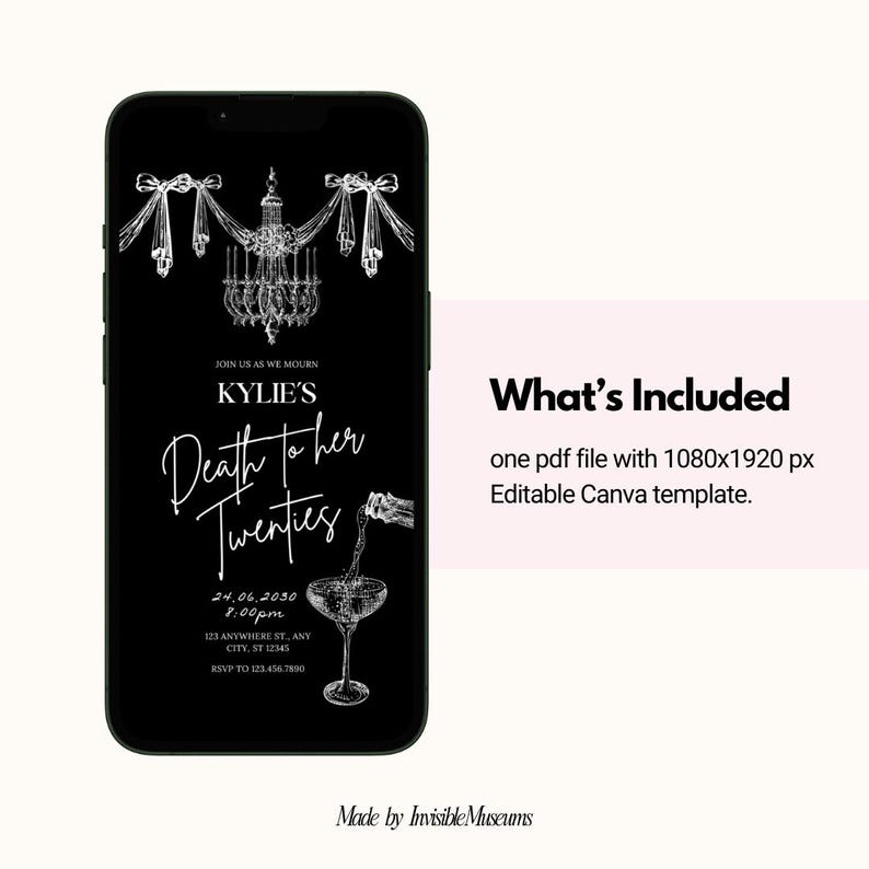 Death to my Twenties Invite, Death to my 20s Birthday Invite, RIP To My 20s Invite, 30th Birthday Invite, Funeral to my Youth, 30th Birthday image 6