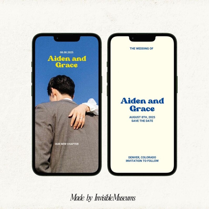 Electronic Save the Date Template, Retro Modern Save the Date Evite
