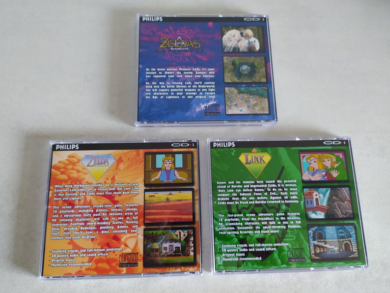 Zelda Trilogy Philips CD-I repro ZELDA CDI Faces of Evil Wand of Gamelon Zelda's Adventure image 2