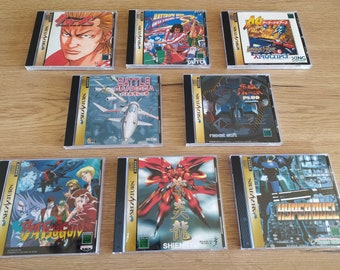 Sega Saturn NTSC-J Boitiers de remplacement et disques Galaxy Force II Power Drift Crows Hyper Duel Battle Garegga Batsugun Shienryu