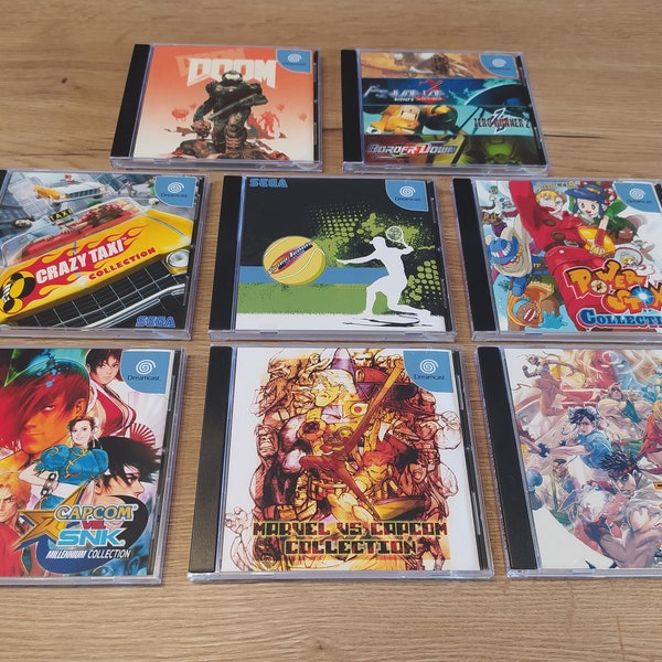 Sega Dreamcast Compilations region free - Power Stone Doom Virtua Tennis Crzay Taxi CVS MVC Street Fighter Ikaruga Zero Gunner 2 Border Down