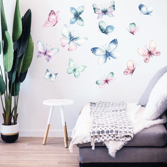 Adesivi murali a forma di farfalla e fiore - Decorazioni