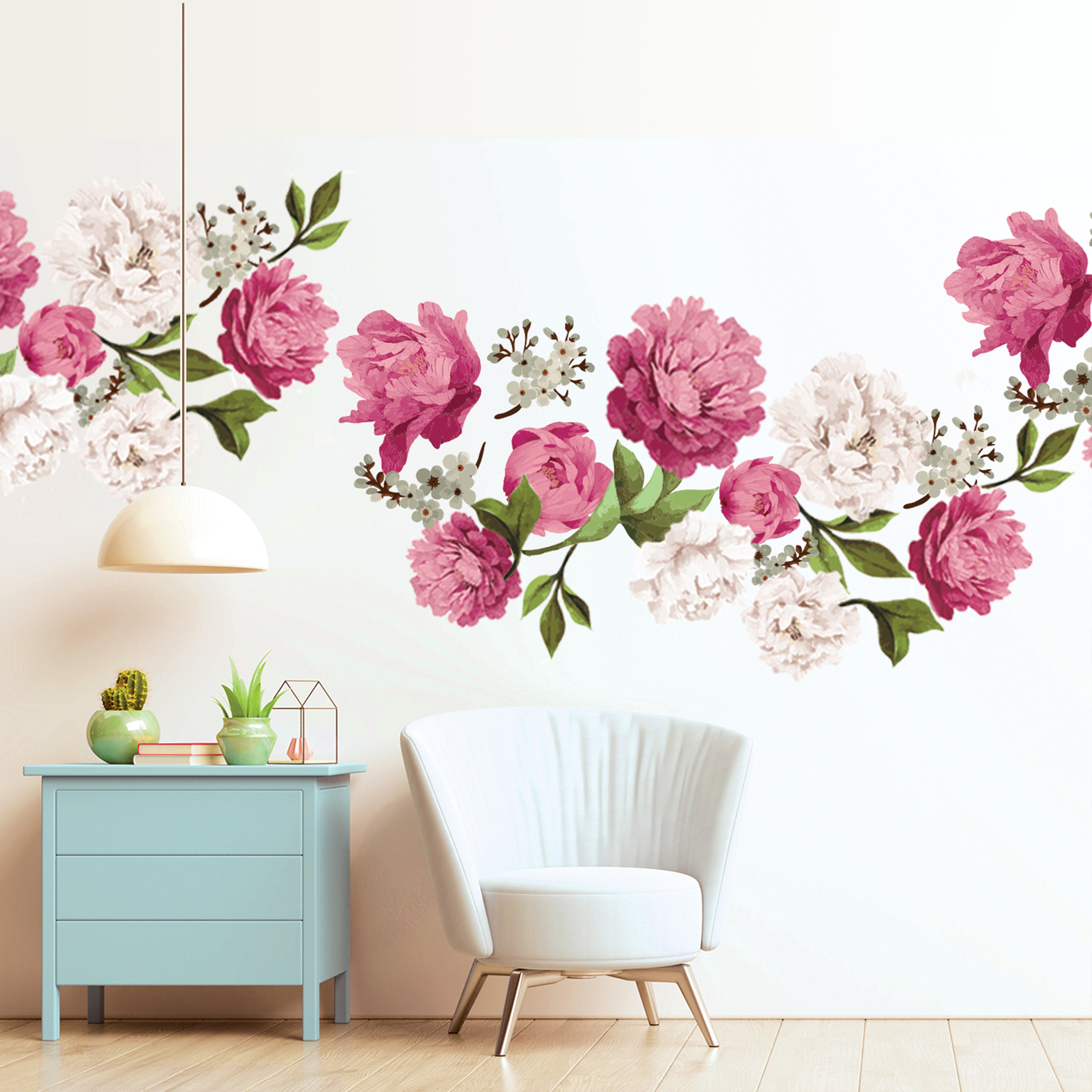 Peony Wall Sticker: Floral Vinyl Decal for Nursery Decor - Etsy