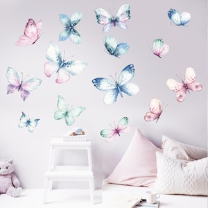 Butterfly Wall Decals Set – Vinyl Stickers for Kids Room, Nursery, Living Room – Removable & Reusable – Home Wall Art Decor