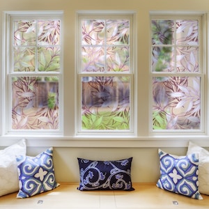 Stained Glass Window Film Privacy Non-Adhesive Frosted Static Cling Glass Film Window Decor for Home 3D
