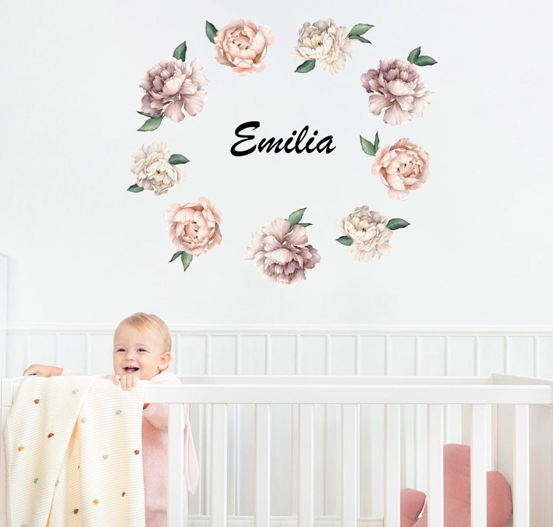 Custom Name Wall Decal for Girl Nursery Room Decor Personalized Vinyl ...