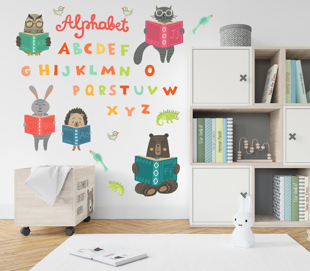 Alphabet & Animal Wall Decals: Educational Kids Room Decor - Etsy