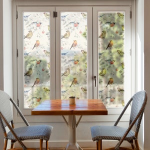 Birds on the windows, Decorative Window Film, Birds Window Stickers, Privacy Bathroom Film, Matte Glass Film, for Home and Office