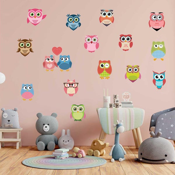 Owl Wall Decal - Etsy UK