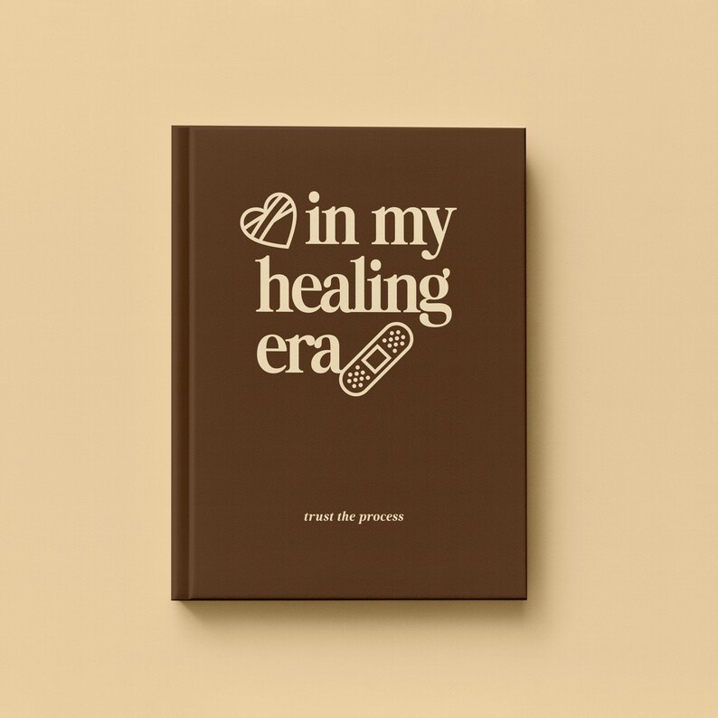 Personalized Journal, Therapy Notebook, Self Care Diary, Mental Health Gift, In My Healing Era Espresso