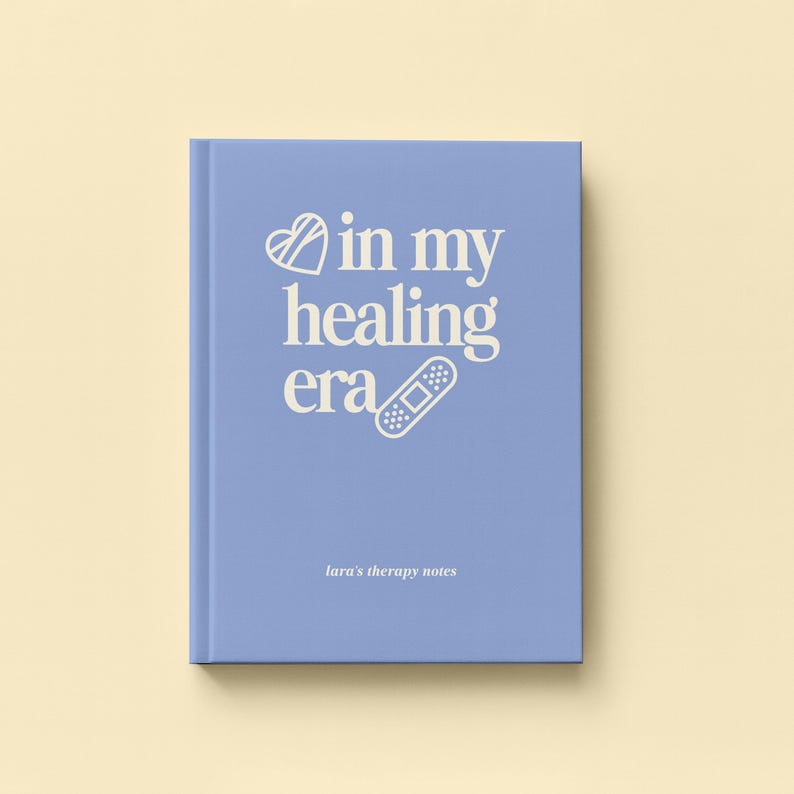 Personalized Journal, Therapy Notebook, Self Care Diary, Mental Health Gift, In My Healing Era Wink