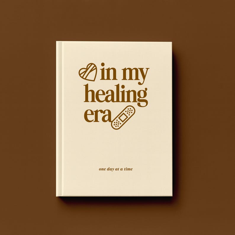 Personalized Journal, Therapy Notebook, Self Care Diary, Mental Health Gift, In My Healing Era Latte