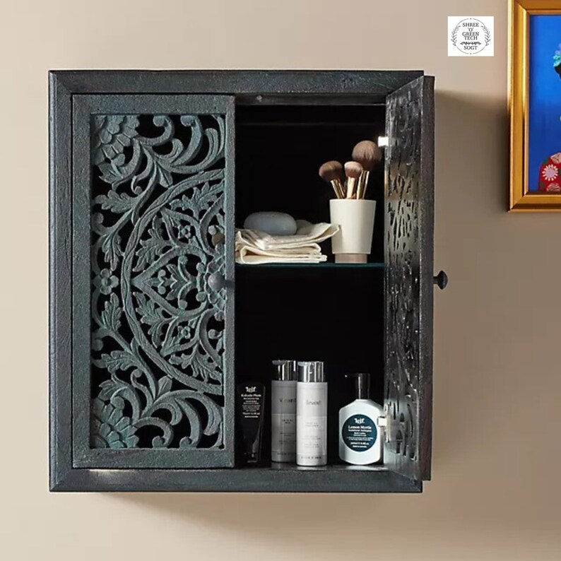 Wooden Carved Storage Wall Hanging for Home Etsy