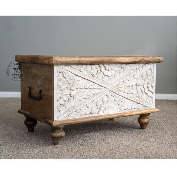 Wooden Beautiful Carved Trunk Box Eye catching Dowry Box