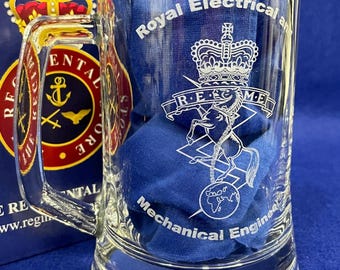 The REME Personalised Glass Tankard