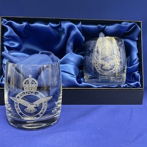 Die Royal Air Force - RAF Kristallglas Whisky-Gläser von Bohemian Crystal.