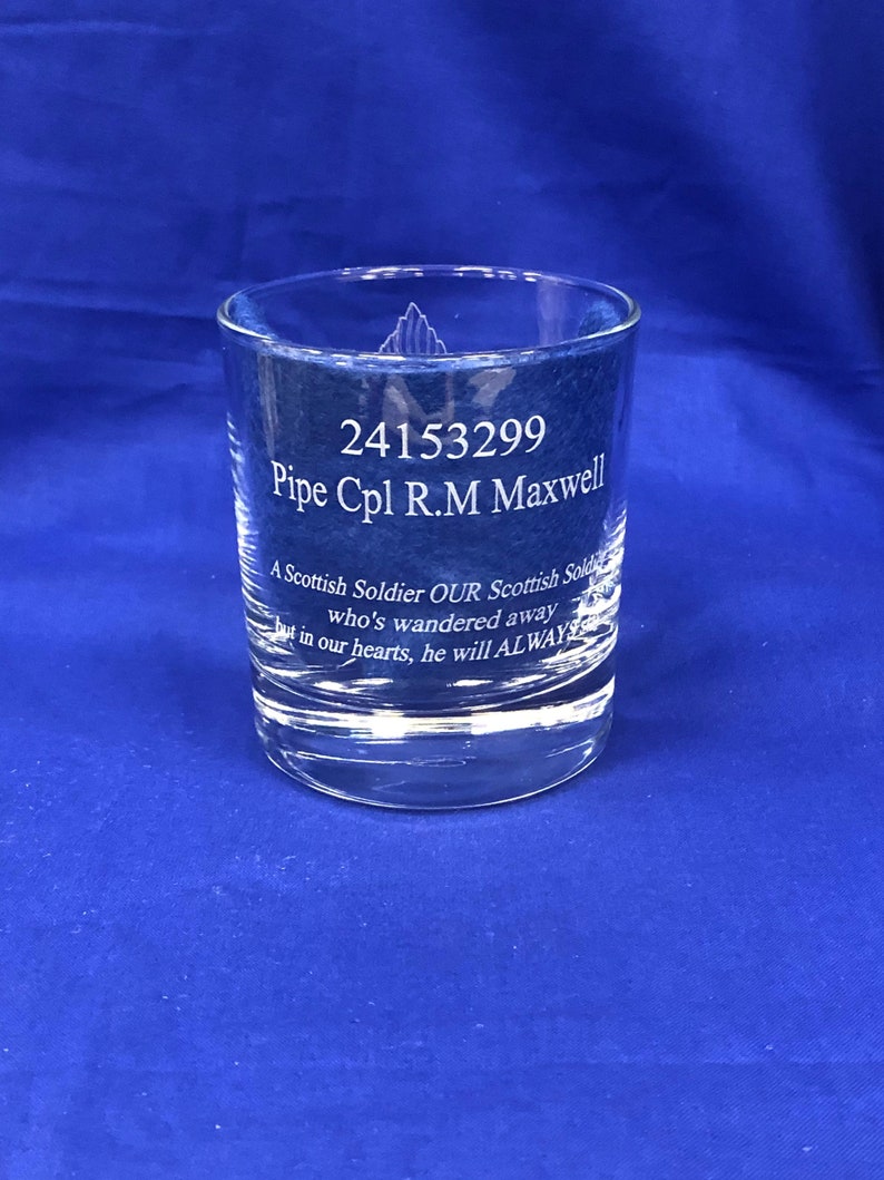 The Princess of Wales Royal Regiment PWRR Personalised Whisky Glasses