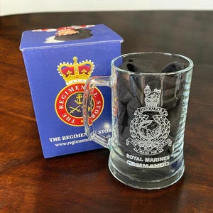 The Royal Marines Commando Beer  Glass Tankard Personalised Gift for Military & Veterans.