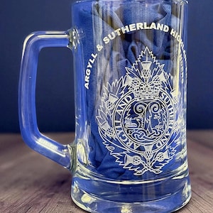 Argyll and Sutherland Highlanders Glass Tankard