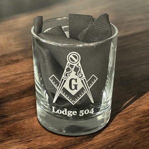 Franc-maçon, verre à whisky lodge personnalisé maçonnique