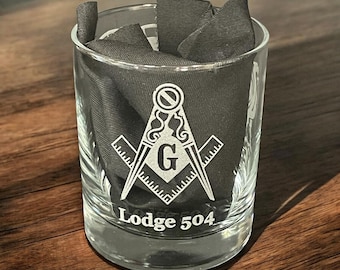Freemason, Masonic personalised lodge whisky glass