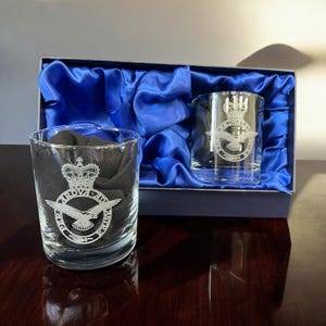 The Royal Air Force - RAF veteran Personalised Tumbler Whisky Glasses.