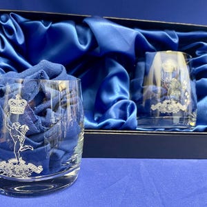 The Royal Corps of Signals Personalised Whisky Glasses, Royal Signals gift idea.