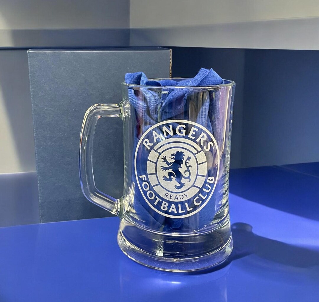 The Glasgow Rangers Supporters Glass Tankard With Add a Personal Name ...