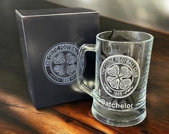The Celtic FC Supporters Personalised Glass Tankard