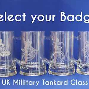 British Army Regiments Personalised Tankard Glass