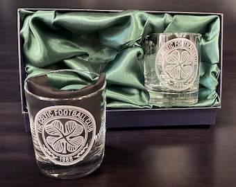 Celtic Football Personalised Whisky Glasses