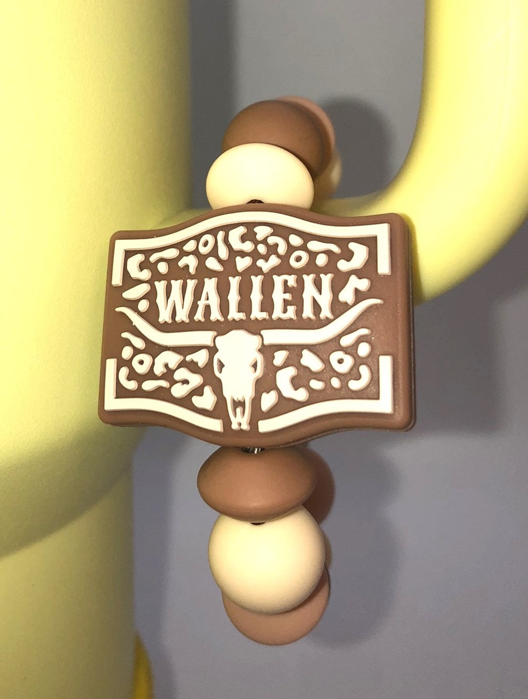 Country Music Singer Brown Belt Buckle Stanley Tumbler Cup Handle Charm