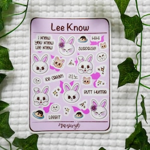 SKZOO inspired vinyl stickersheets - member specific - waterproof - Stray Kids Lee Know