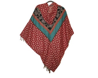 Handmade Acrylic Woolen Hooded Poncho