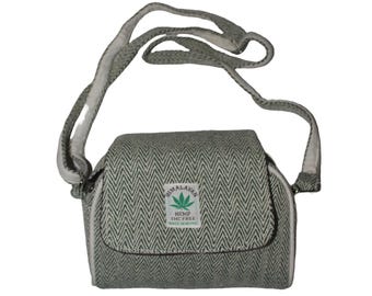 Stylish Fair Trade Boho Herringbone Hemp Side Bag -Green